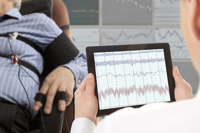 A man passes a lie detector test